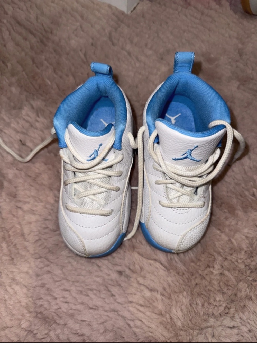 Jordan Kids' White and Light Blue Mini Sneakers